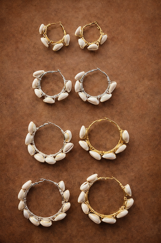 Cowrie Shell hoops